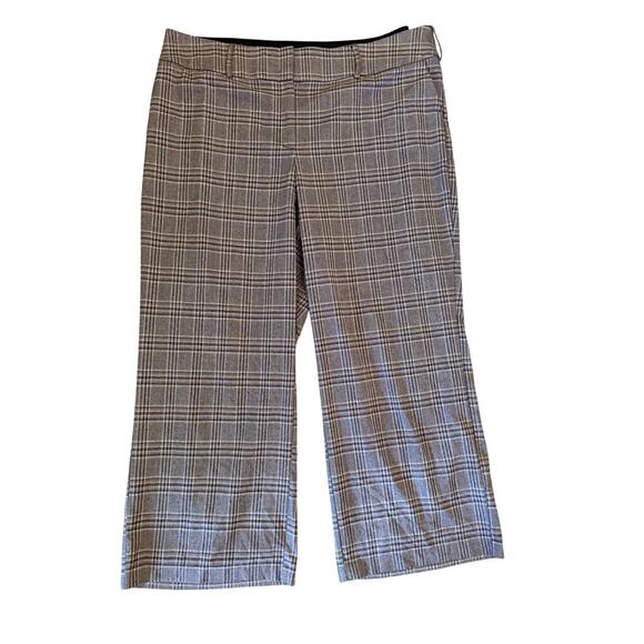Lane Bryant Purple Tan Plaid Wide Leg Pants Preppy Career Fall size 26 - Picture 2 of 7